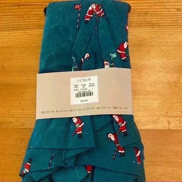 J. Crew woven Christmas Golf Santa boxer shorts men’s L new - Picture 4 of 4